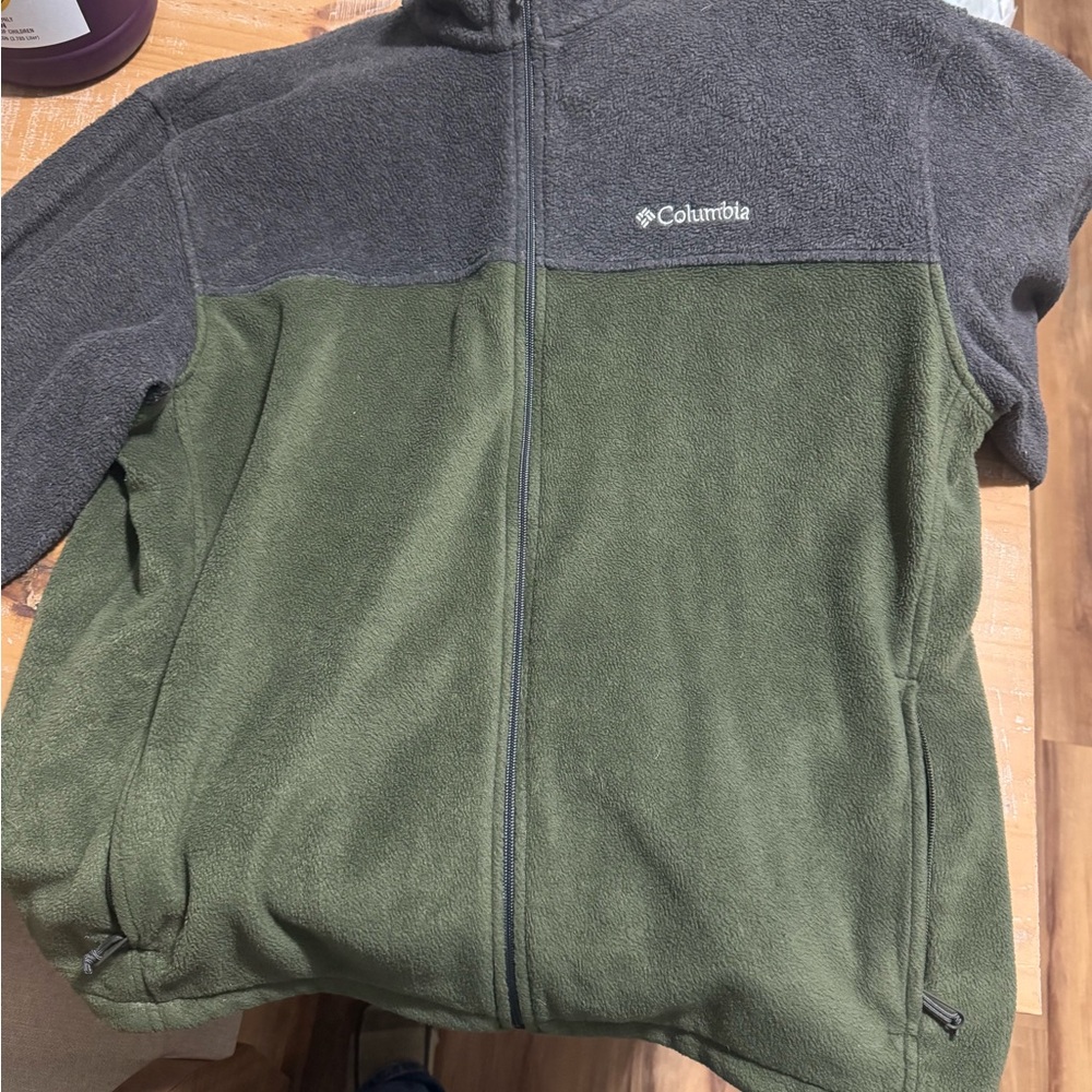 Columbia Green and Gray Fleece Jacket